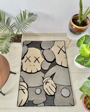 KAWS Grey Luxury Figurine Rug by WeRugz