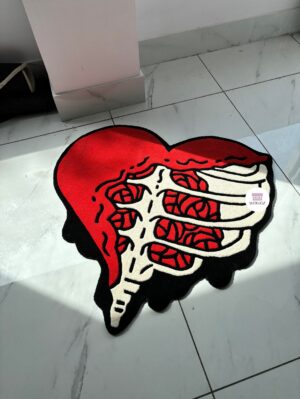 Skeleton Heart Rug by WeRugz